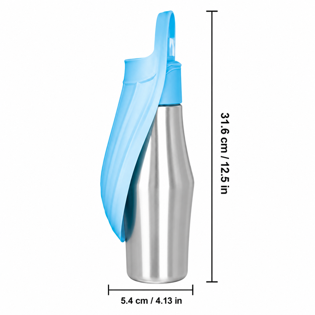 Borraccia Portatile per Cani ZampaLù – 800 ml in Acciaio Inox con Vaschetta Integrata